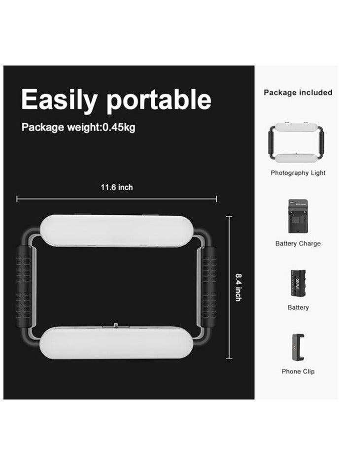 GVM GVM TL‑15RS 15 W RGB + Bi‑Color On‑Camera LED Video Light – Dual Hot‑Shoe, Bluetooth App Control & Built‑in NP‑F Battery  - Image 2