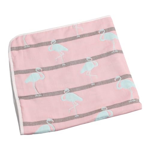 MumsLap Baby Muslin Blanket for Newborn | 80 * 80 | 6 Layer Gauze Cotton | Soft Swaddle Wrap Blanket/Quilt/Bath Towel/Nursing Cover/Crib Blankets for Boys and Girls (Pink Swan) - Image 5