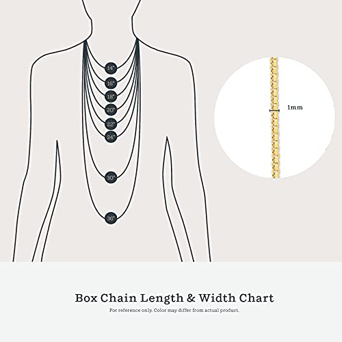 KEZEF 18k Gold Over Sterling Silver 1mm Box Chain Necklace Made in Italy | 925 Sterling Silver Necklace for Women | Rose Gold Chain for Women Men - Image 5