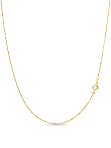 KEZEF 18k Gold Over Sterling Silver 1mm Box Chain Necklace Made in Italy | 925 Sterling Silver Necklace for Women | Rose Gold Chain for Women Men - Image 1