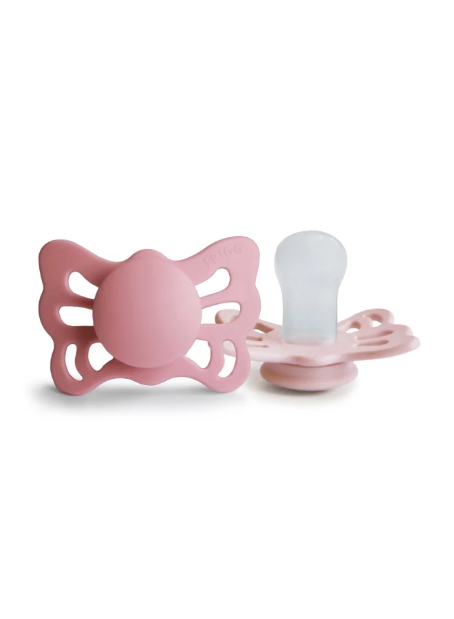 FRIGG Pack Of 2 Butterfly Anatomical Silicone Size 1 Cedar/Baby Pink