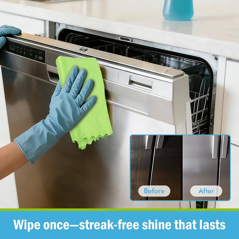 AIDEA Microfiber Glass Cleaning Cloth, 8-Pack, Lint Free and Non-Abrasive, 12"x12" - Image 5