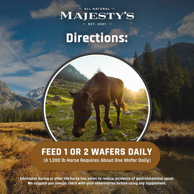 Majesty's Omega Wafers - Superior Horse/Equine Skin, Coat, and Immune Support Supplement - Omega 3, 6, 9, and Biotin (Peppermint, 2 Pack(120 Count Total)) - Image 3
