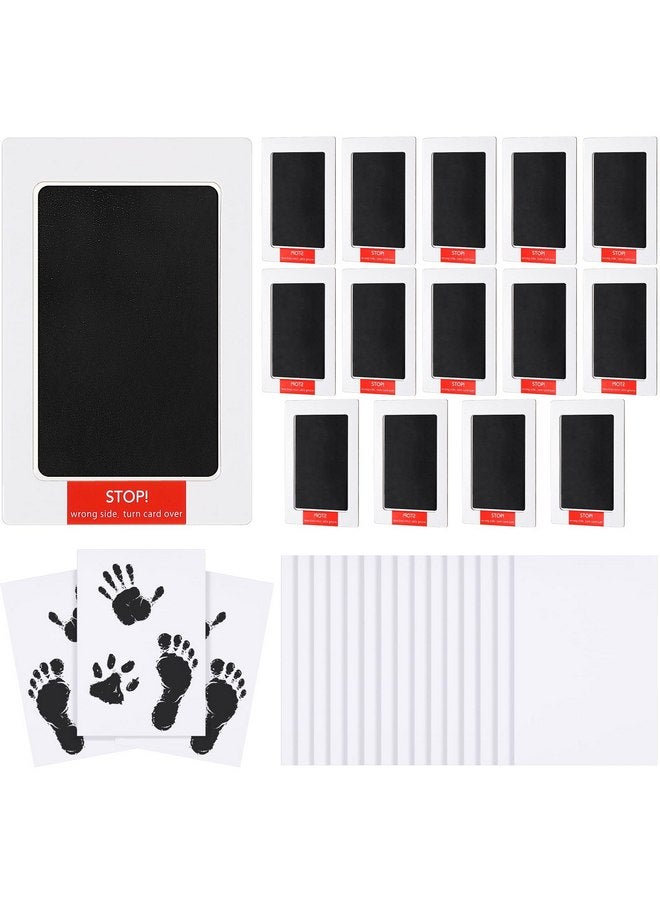 Jetec Jetec 15 Pack Inkless Baby Footprint and Handprint Kit, Clean Touch Ink Pad for Baby Hand and Footprints, Dog Paw Print Kit with Ink Pads and Imprint Cards for Newborns Babies Pets Gifts (Black) - Image 1