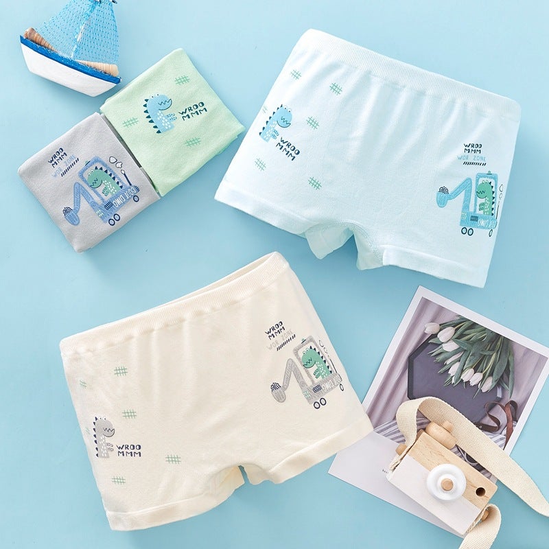5 Pack Seamless Pure Modé Cotton Large Children'S Underwear Men'S Tight Sai Cotton Boxer Shorts Little Boy Baby Children'S Pants - Image 1