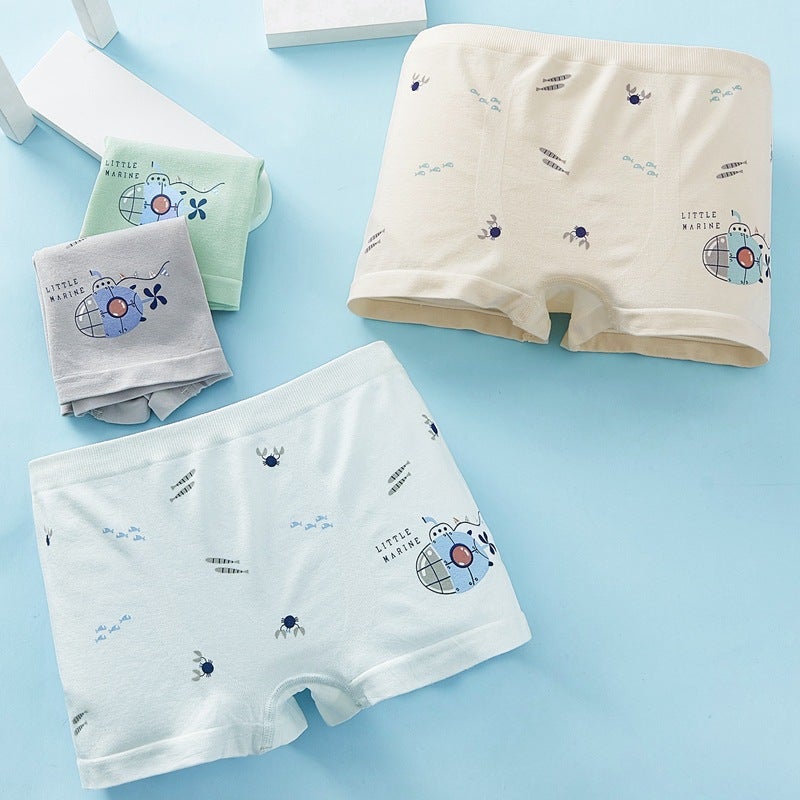 5 Pack Seamless Pure Modé Cotton Large Children'S Underwear Men'S Tight Sai Cotton Boxer Shorts Little Boy Baby Children'S Pants - Image 5