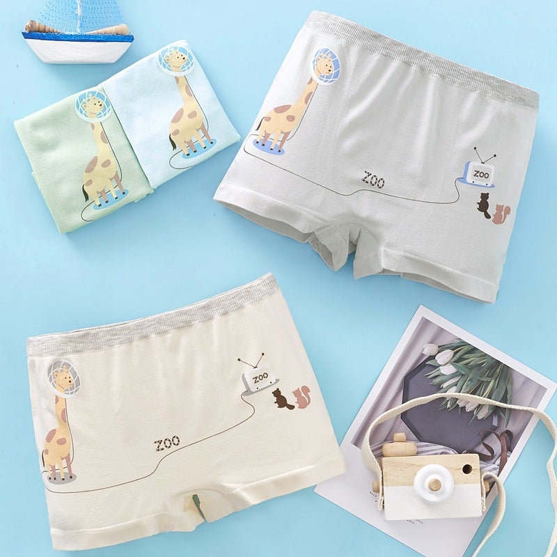 5 Pack Seamless Pure Modé Cotton Large Children'S Underwear Men'S Tight Sai Cotton Boxer Shorts Little Boy Baby Children'S Pants - Image 4