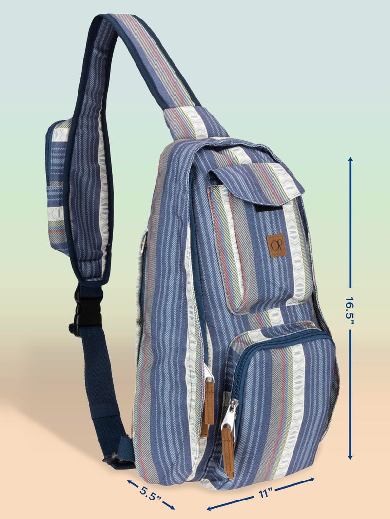 Ocean Pacific Crossbody Sling Bag for Everyday Use, Travel, Work - Casual Daypack for Men Women (Navy) - Image 3