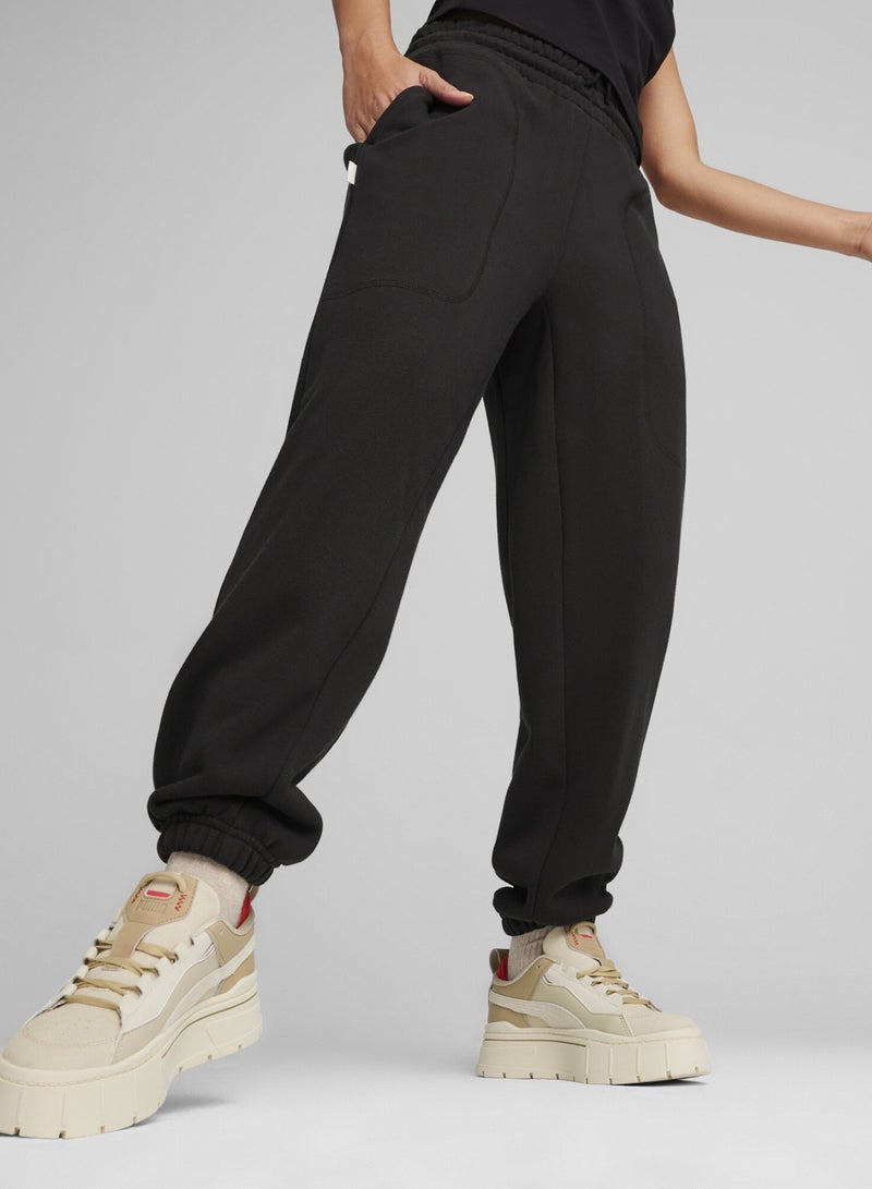 PUMA INFUSE Womens Black Relaxed Sweatpants - Image 1