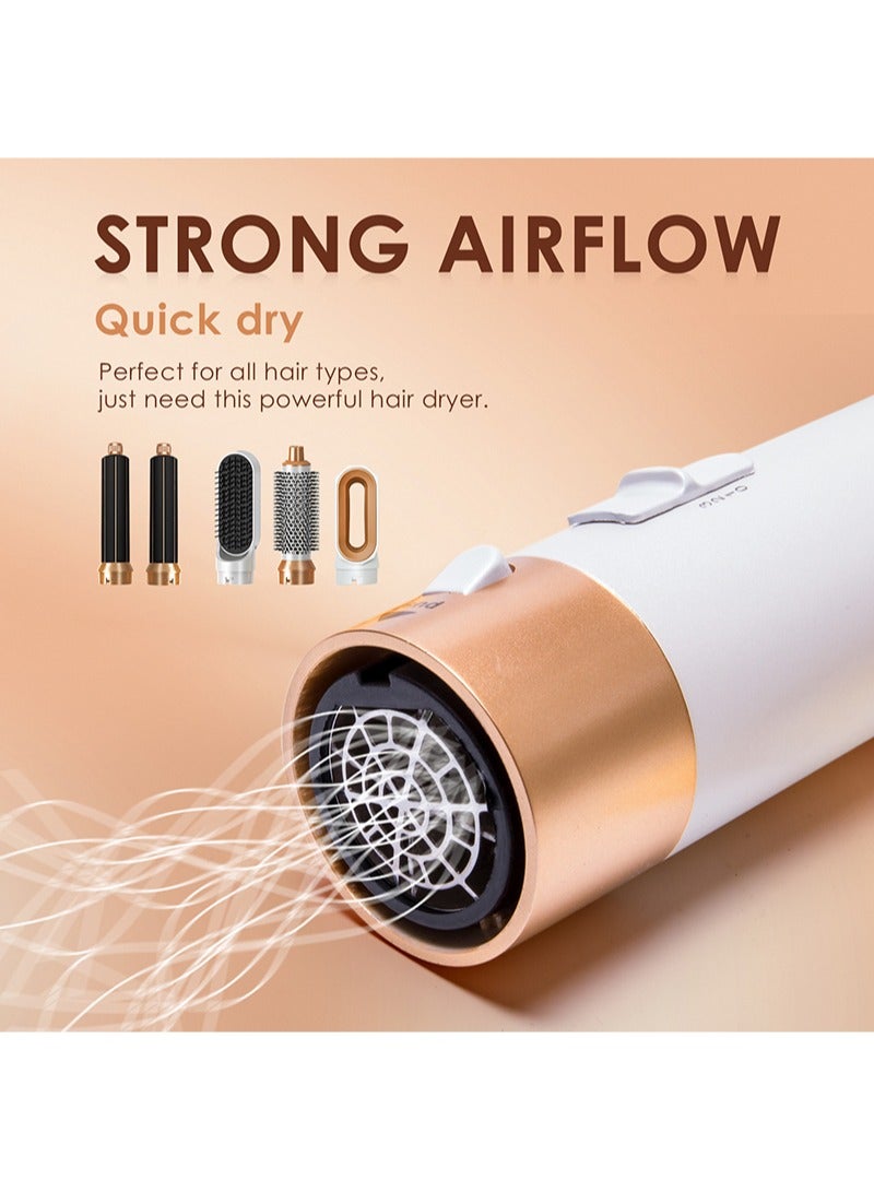 5 IN 1 Hair Dryer Brush & Styling Tool Set All-IN-One Salon Hot Air Styler for Drying Combing Curling Straightening Auto Air Curler for Hair, Fast Styling - Image 5