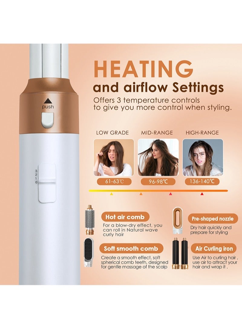 5 IN 1 Hair Dryer Brush & Styling Tool Set All-IN-One Salon Hot Air Styler for Drying Combing Curling Straightening Auto Air Curler for Hair, Fast Styling - Image 4