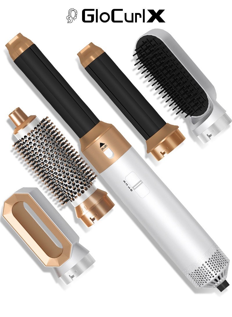 جلوكيرلكس مجموعة أدوات تصفيف الشعر وفرشاة مجفف الشعر 5 في 1، جهاز تصفيف الشعر بالهواء الساخن متعدد الاستخدامات لتجفيف الشعر وتمشيطه وتجعيده وفرد الشعر، جهاز تجعيد الشعر بالهواء التلقائي، تصفيف سريع - Image 1