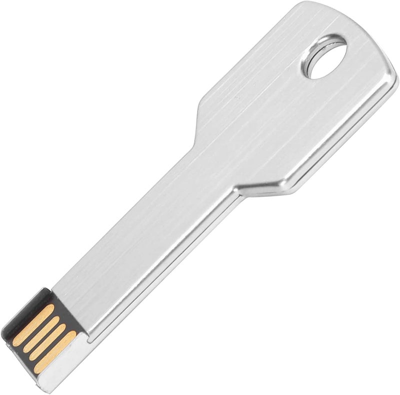 ZJchao Flash Drive Keychain, Thumb Drive USB Memory Disc USB Flash Drive Hard Drives with Key Shape USB Flash Drive for Computer Use Silver (32GB) - Image 1