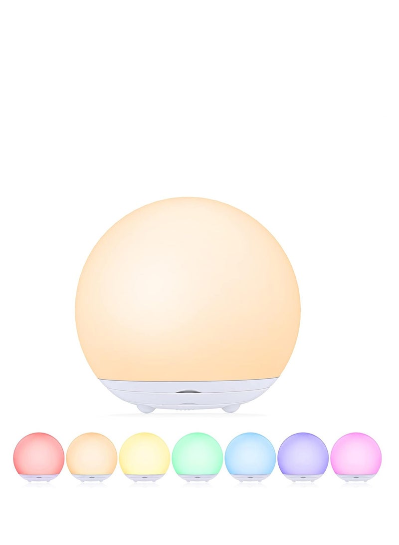 Faylor Night Light for Kids, USB Rechargeable Beside Lamp with Dimmable, Warm Light, 7 Colors Changing, Touch Control, 0.5/1 Hour Timer for Nursery, Baby, Bedroom, Camping - Image 1