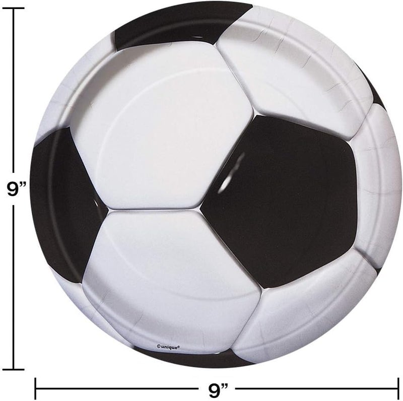 Funcart Soccar Party Theme 9 Disposable Plate 10PcsPack Soccer Paper Plates Soccer Birthday Party Disposable Dessert Plates Soccer Tableware for Soccer Fans Birthday Baby Shower - Image 3