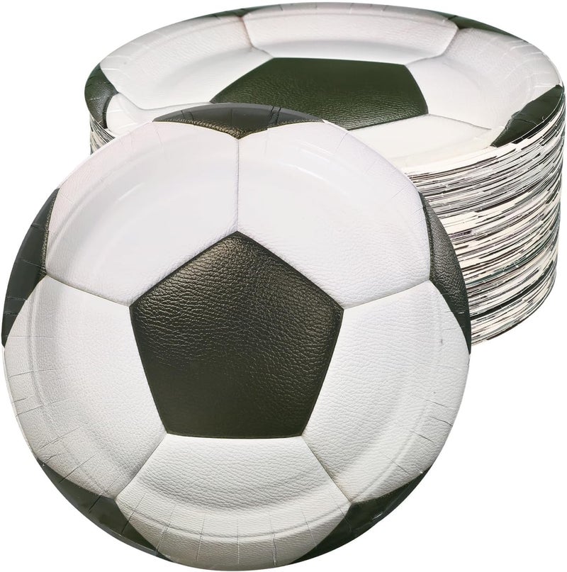 Funcart Soccar Party Theme 9 Disposable Plate 10PcsPack Soccer Paper Plates Soccer Birthday Party Disposable Dessert Plates Soccer Tableware for Soccer Fans Birthday Baby Shower - Image 1