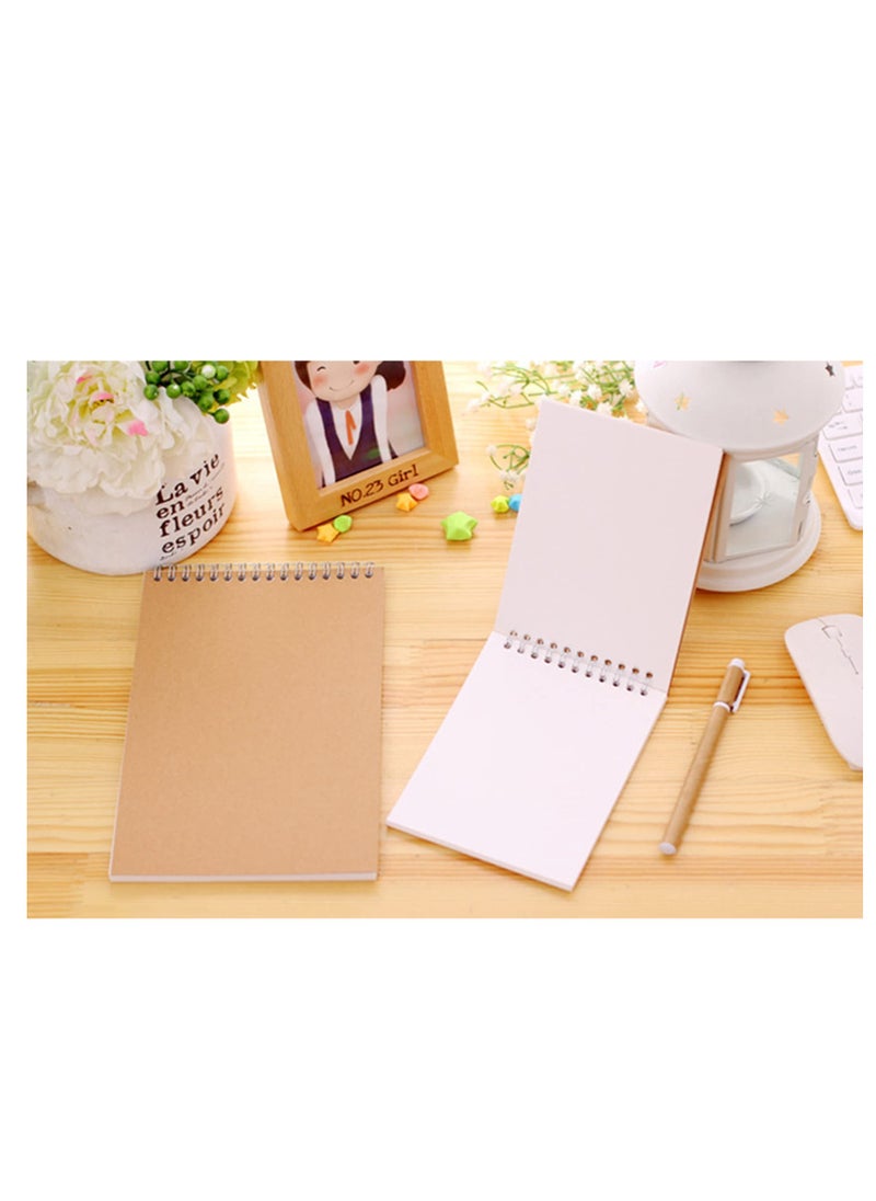 Excefore - A6 Kraft Cover Notebook, 70 Sheets, Starter Sketch Book and White Cartridge Paper Sketch Pad with Sizes for Mixed Media Use, 7 Pack - Image 1