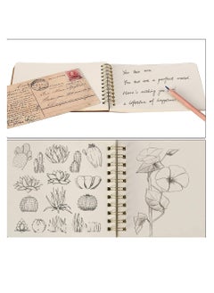 Excefore A6 Kraft Cover Notebook, 70 Sheets, Starter Sketch Book and White Cartridge Paper Sketch Pad with Sizes for Mixed Media Use, 7 Pack  - Image 3