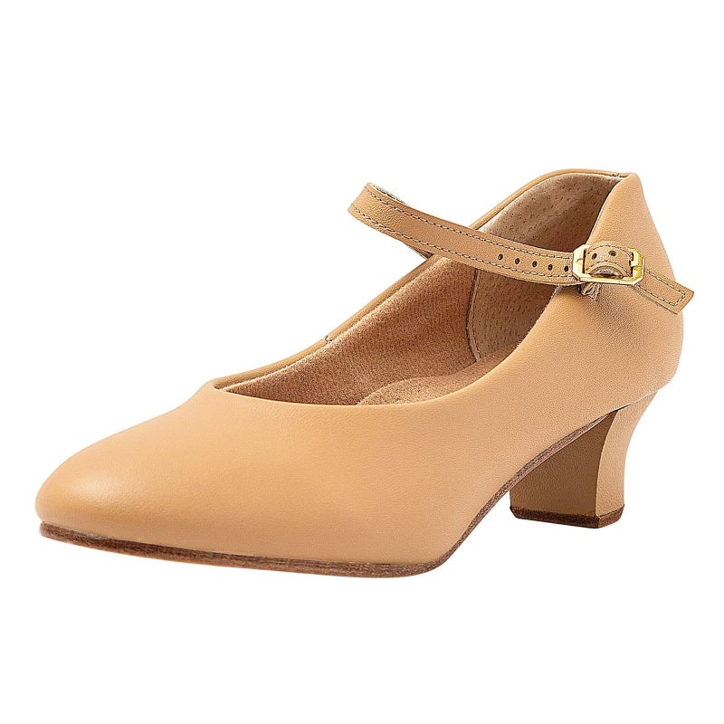 ARCLIBER Brown Character Shoes for Women Ankle Strap 1.55" Dance Heels for Ballroom Salsa Tango-10.5 - Image 1