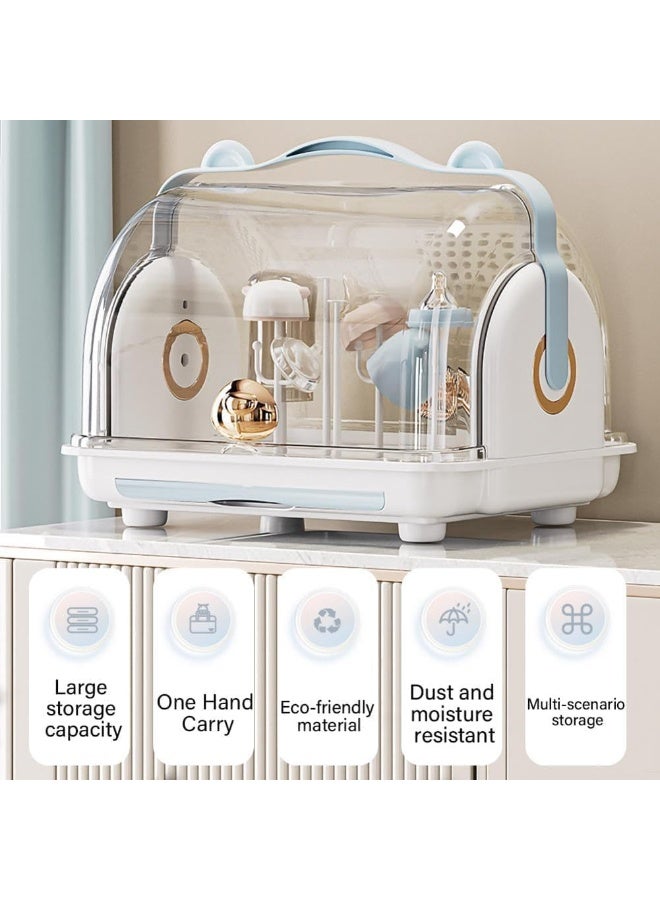 Baby Bottle Drying Rack and Storage Holder - Large Nursing Bottle Organizer With Cover - Portable Kitchen Cabinet Organizer for Baby Bottles and Accessories - Image 5