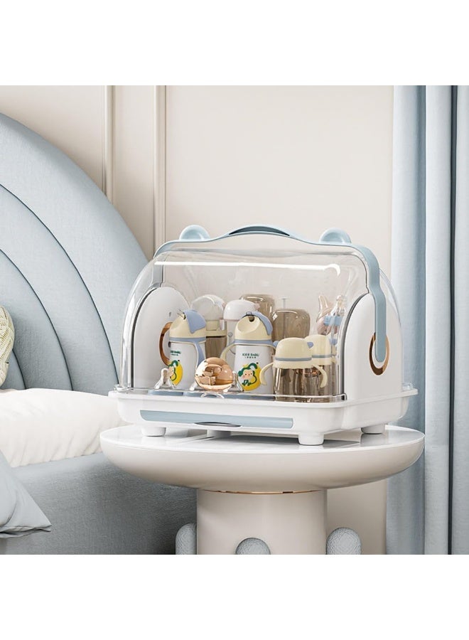 Baby Bottle Drying Rack and Storage Holder - Large Nursing Bottle Organizer With Cover - Portable Kitchen Cabinet Organizer for Baby Bottles and Accessories - Image 3