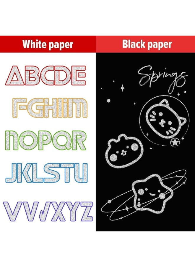 SUPER TOY 12 Pc Metallic Double Line Outline Markers Glitter Pen Set for Rock Painting, Glass, Mug, Wood, Fabric, Canvas, DIY Craft with Fine Medium Tip Perfect Creative Gift Idea - Image 4