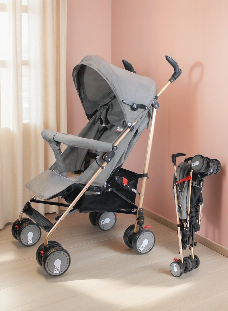 EASY FUTURE Ultra Lightweight Foldable Travel Stroller with Umbrella Foldable Design Adjustable Canopy Absorbent Multi Position Reclining Seat Foldable Storage Basket NO.1103 - Image 5