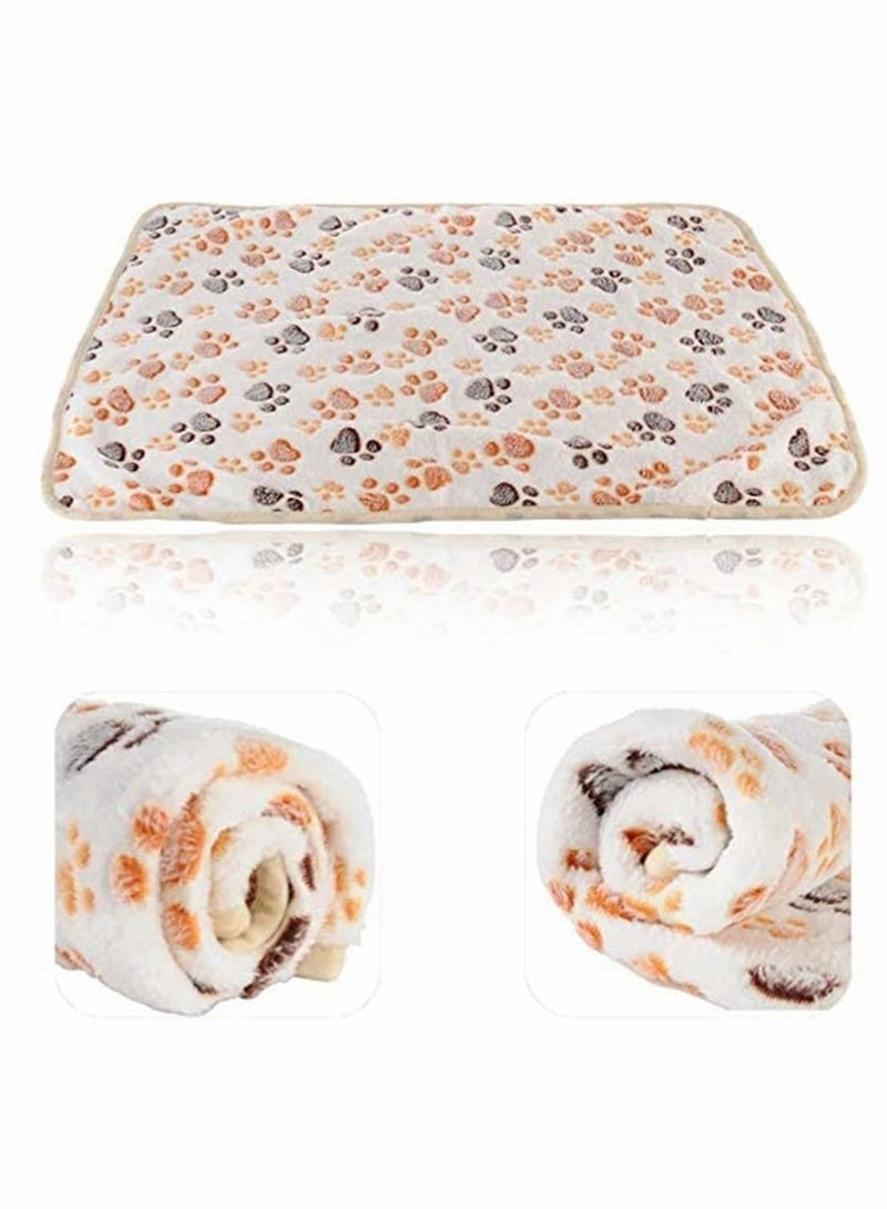 Excefore Pet Blanket Puppy Blanket Pet Cushion Small Dog Cat Bed Soft Warm Sleep Mat Pet Dog Cat Puppy Kitten Soft Blanket Warm Bed Mat Paw Print Cushion Suitable for All Kinds of Domestic Pets - Image 5