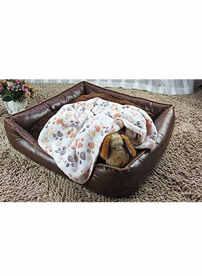Excefore Pet Blanket Puppy Blanket Pet Cushion Small Dog Cat Bed Soft Warm Sleep Mat Pet Dog Cat Puppy Kitten Soft Blanket Warm Bed Mat Paw Print Cushion Suitable for All Kinds of Domestic Pets - Image 4