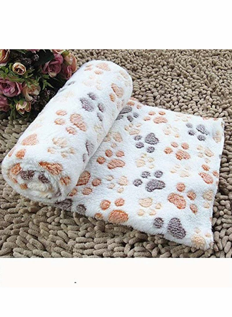 Excefore Pet Blanket Puppy Blanket Pet Cushion Small Dog Cat Bed Soft Warm Sleep Mat Pet Dog Cat Puppy Kitten Soft Blanket Warm Bed Mat Paw Print Cushion Suitable for All Kinds of Domestic Pets - Image 3