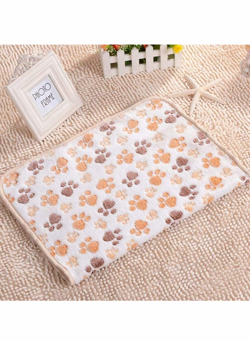 Excefore Pet Blanket Puppy Blanket Pet Cushion Small Dog Cat Bed Soft Warm Sleep Mat Pet Dog Cat Puppy Kitten Soft Blanket Warm Bed Mat Paw Print Cushion Suitable for All Kinds of Domestic Pets - Image 2