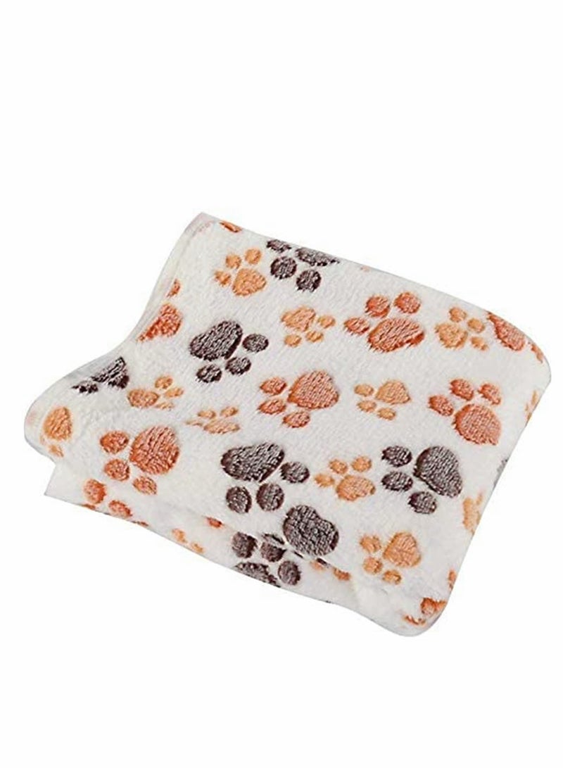 Excefore Pet Blanket Puppy Blanket Pet Cushion Small Dog Cat Bed Soft Warm Sleep Mat Pet Dog Cat Puppy Kitten Soft Blanket Warm Bed Mat Paw Print Cushion Suitable for All Kinds of Domestic Pets - Image 1