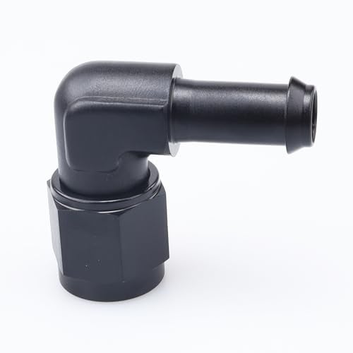 AC PERFORMANCE Black Aluminum 90 Degree Female AN6 to 3/8" Swivel Hose Barb fitting, 6AN to 3/8 inch Barb - Image 4