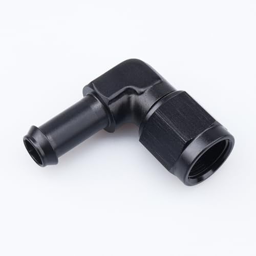 AC PERFORMANCE Black Aluminum 90 Degree Female AN6 to 3/8" Swivel Hose Barb fitting, 6AN to 3/8 inch Barb - Image 5