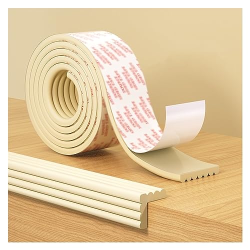 SWILAK 2 MTR Silicon Corner Guards, Edge Corner Guard for Kids, Edge Safety Bumpers Protector Safe Corner Cushion for Stair, Self-Adhesive Thicken Corner Protectors Bumper Strip 2 M(B-Cream) - Image 1