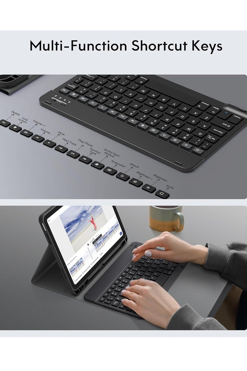 YoYoTech Keyboard Case for iPad (A16) 11th Gen 2025 iPad 11 Case Built-in Pencil Holder Flexible Back Cover,Trifold Stand, Auto Sleep Wake,Magnetic Closure for iPad 11th Gen 11" 2025 A3354,A3355, A3356 - Image 5