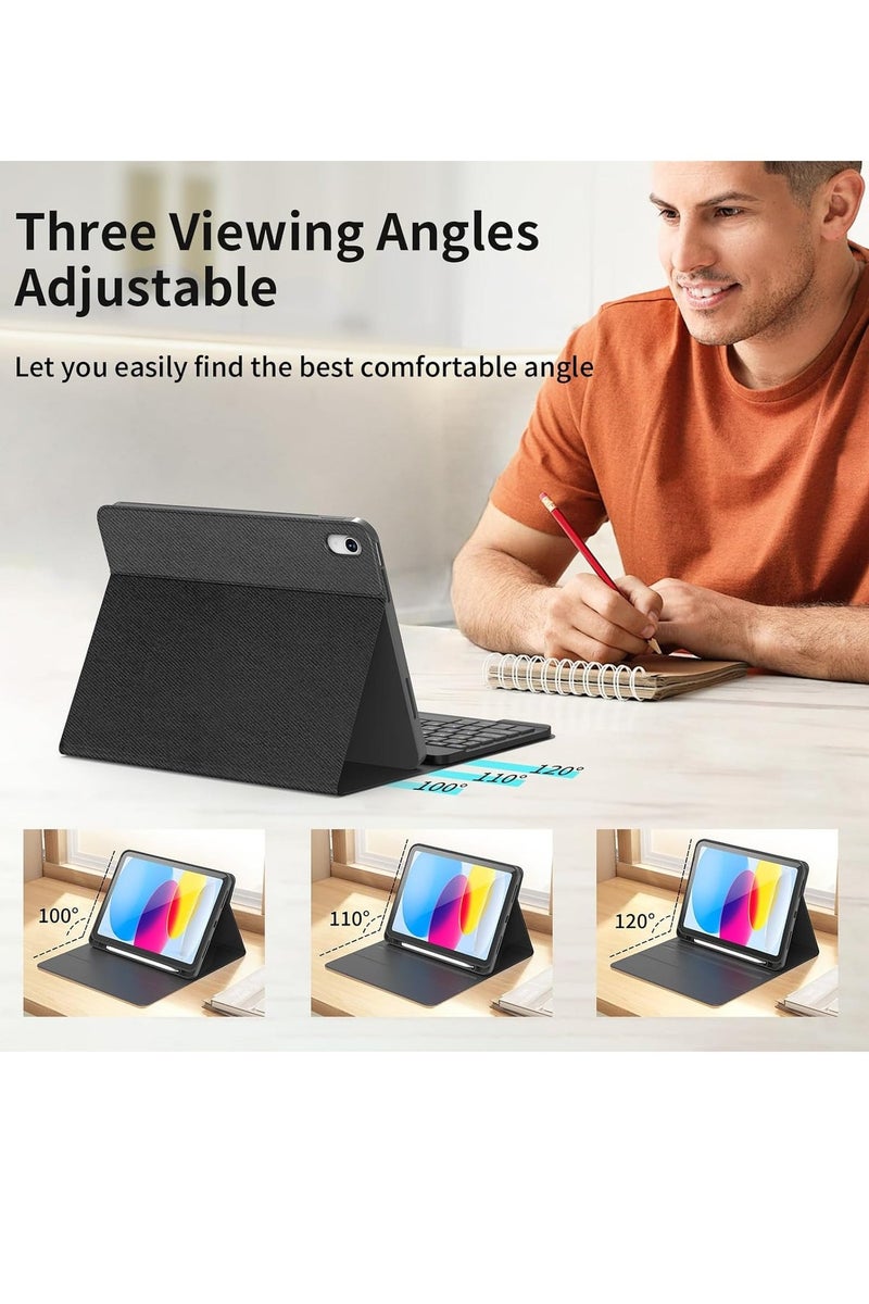 YoYoTech Keyboard Case for iPad (A16) 11th Gen 2025 iPad 11 Case Built-in Pencil Holder Flexible Back Cover,Trifold Stand, Auto Sleep Wake,Magnetic Closure for iPad 11th Gen 11" 2025 A3354,A3355, A3356 - Image 3