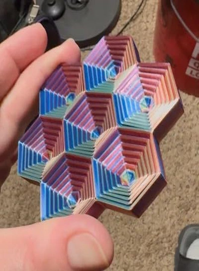 3D Craft Hexagon Infinity Fidget Spinner Toy - 3D Printed Sensory Stress Relief Toy for Adults & Kids - Geometric Desk Fidget Gadget - Image 3