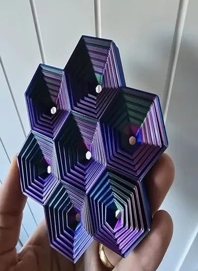 3D Craft Hexagon Infinity Fidget Spinner Toy - 3D Printed Sensory Stress Relief Toy for Adults & Kids - Geometric Desk Fidget Gadget - Image 5