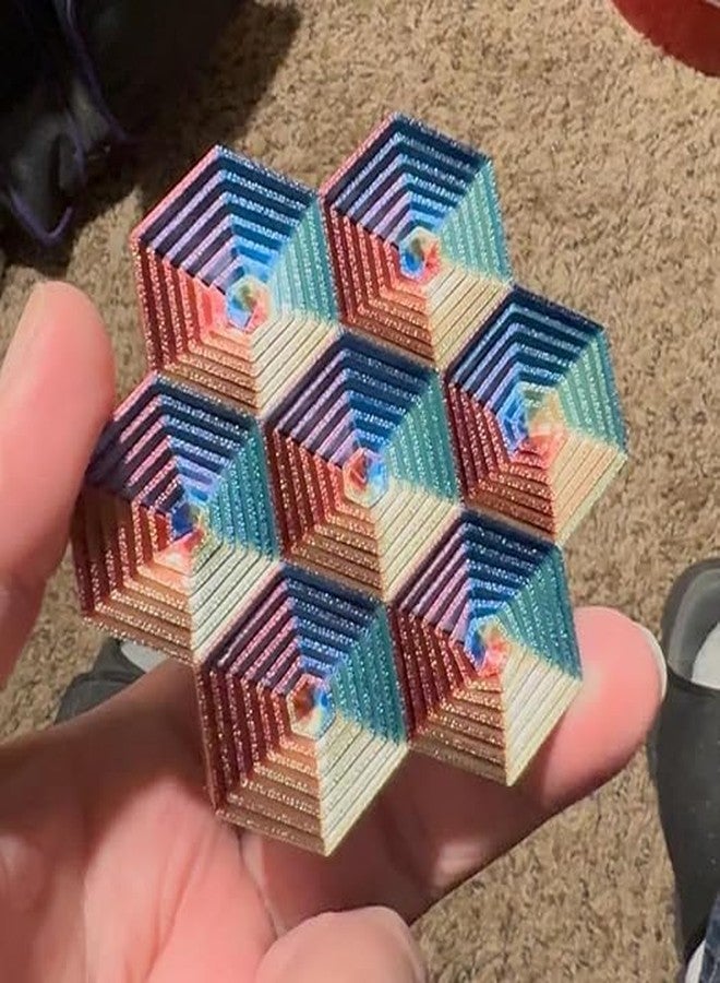 3D Craft Hexagon Infinity Fidget Spinner Toy - 3D Printed Sensory Stress Relief Toy for Adults & Kids - Geometric Desk Fidget Gadget - Image 2