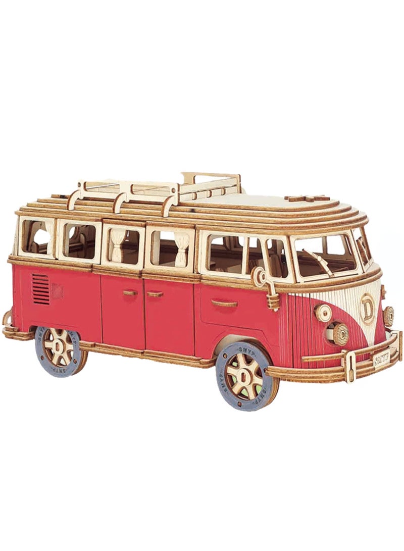 Children's Educational Toy Wooden 3D Puzzle Children's Travel Camper - Image 1