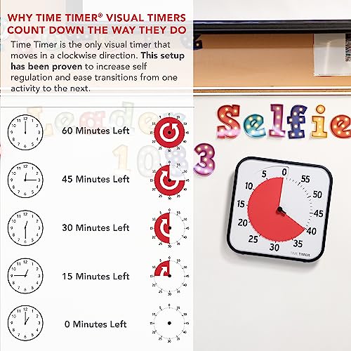 TIME TIMER 12 inch Visual Timer 60 Minute Kids Desk Countdown Clock with Dry Erase Activity Card, Also Magnetic for Classroom, Homeschooling Study Tool, Task Reminder, Home and Kitchen Timer - Image 3