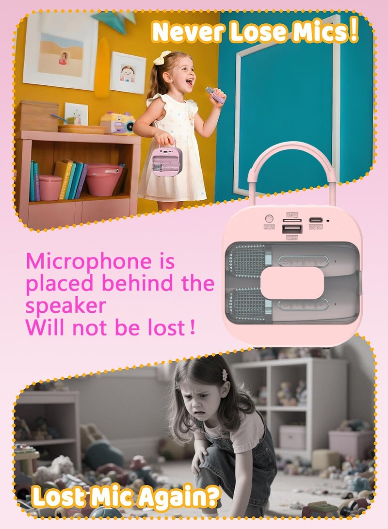 Karaoke Machine for Kids & Adults, Mini Portable Bluetooth Speaker with 2 Microphones, Home Party Karaoke Speaker - Image 4