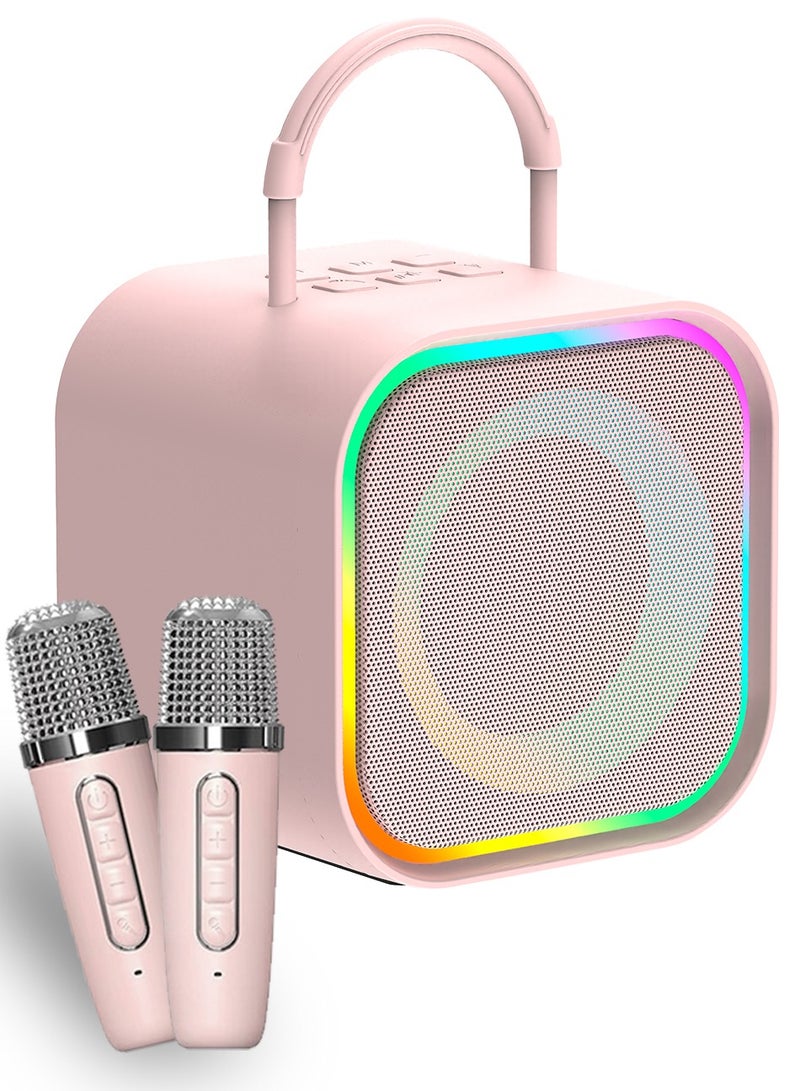 Karaoke Machine for Kids & Adults, Mini Portable Bluetooth Speaker with 2 Microphones, Home Party Karaoke Speaker - Image 1
