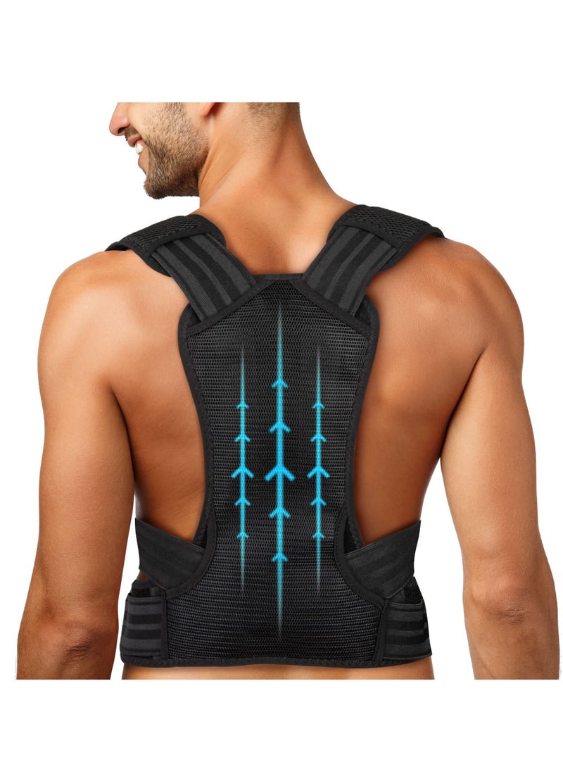 KASTWAVE Posture Corrector, for Women and Men Back Straightener Posture Corrector Adjustable Size Back Brace for Posture Providing Pain Relief from Neck Shoulder and Upper Back (Large)  - Image 1