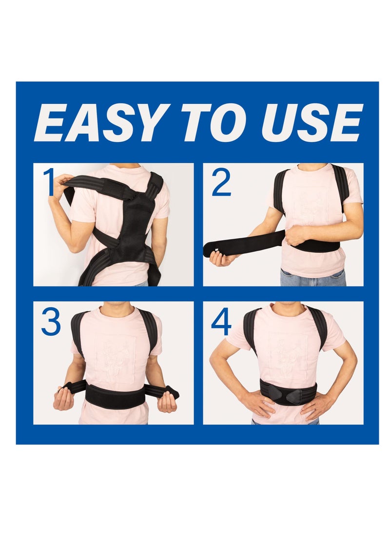 KASTWAVE Posture Corrector, for Women and Men Back Straightener Posture Corrector Adjustable Size Back Brace for Posture Providing Pain Relief from Neck Shoulder and Upper Back (Large)  - Image 5