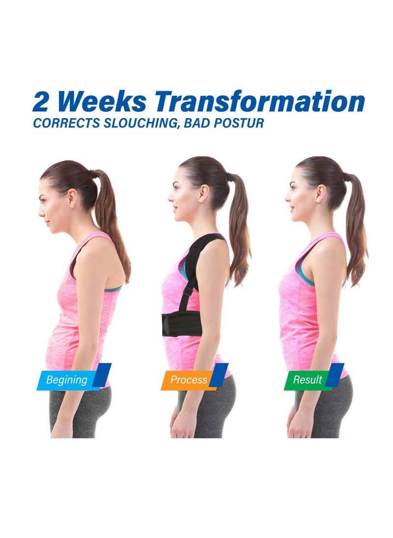 KASTWAVE Posture Corrector, for Women and Men Back Straightener Posture Corrector Adjustable Size Back Brace for Posture Providing Pain Relief from Neck Shoulder and Upper Back (Large)  - Image 2