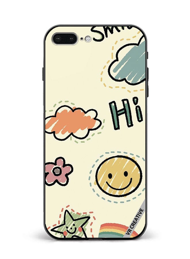 VR CREATIVE غطاء حماية لجهاز آبل آيفون 7 بلس/8 بلس بتصميم مبتسم متعدد الألوان - Image 1
