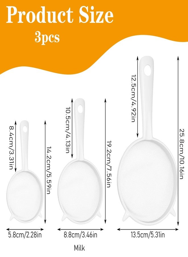 Andibro 3 Pcs Plastic Mesh Strainer Set, Fine Sieve with Handle for Kefir Tea Coffee Nut Milk Flour Sifter Dishwasher Safe - Image 5