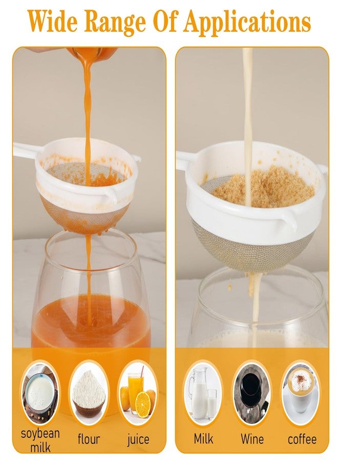 Andibro 3 Pcs Plastic Mesh Strainer Set, Fine Sieve with Handle for Kefir Tea Coffee Nut Milk Flour Sifter Dishwasher Safe - Image 3